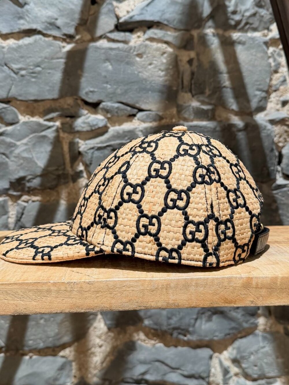 Gucci GG Embroidered Raffia Baseball Cap - Picture 3 of 13